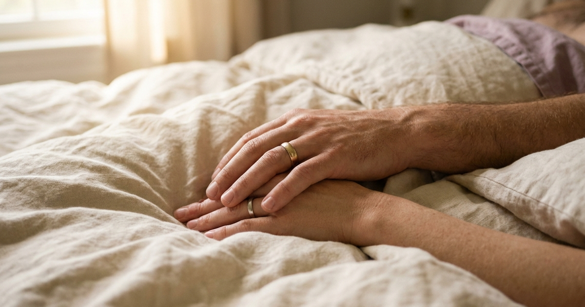 Couple holding hands while navigating crohn's disease sexual health and intimacy challenges