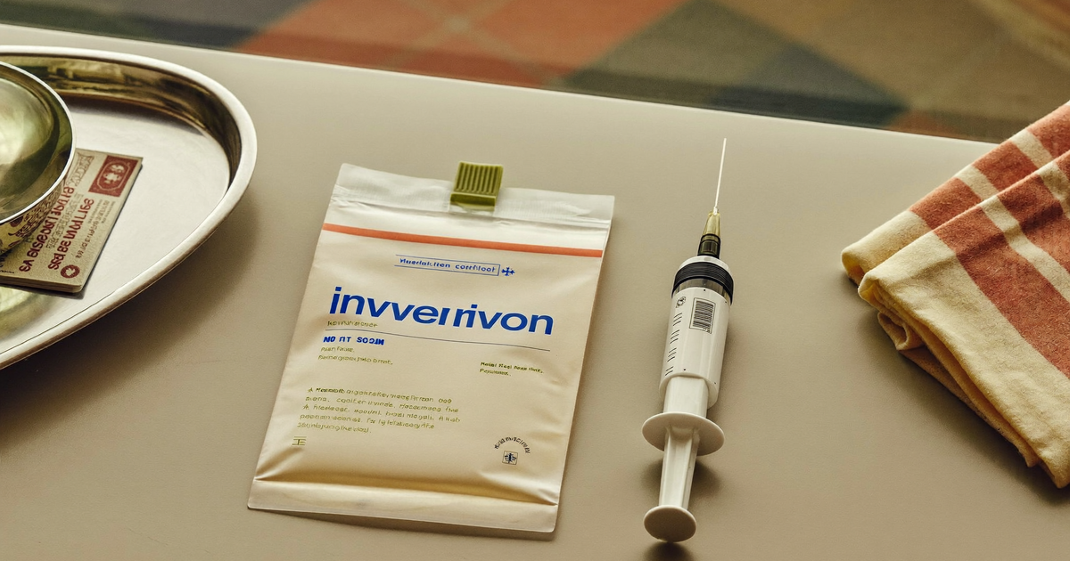 An unbranded infusion bag beside an unbranded prefilled injection pen on a clinic counter, illustrating an Entyvio vs Skyrizi comparison for Crohn's disease