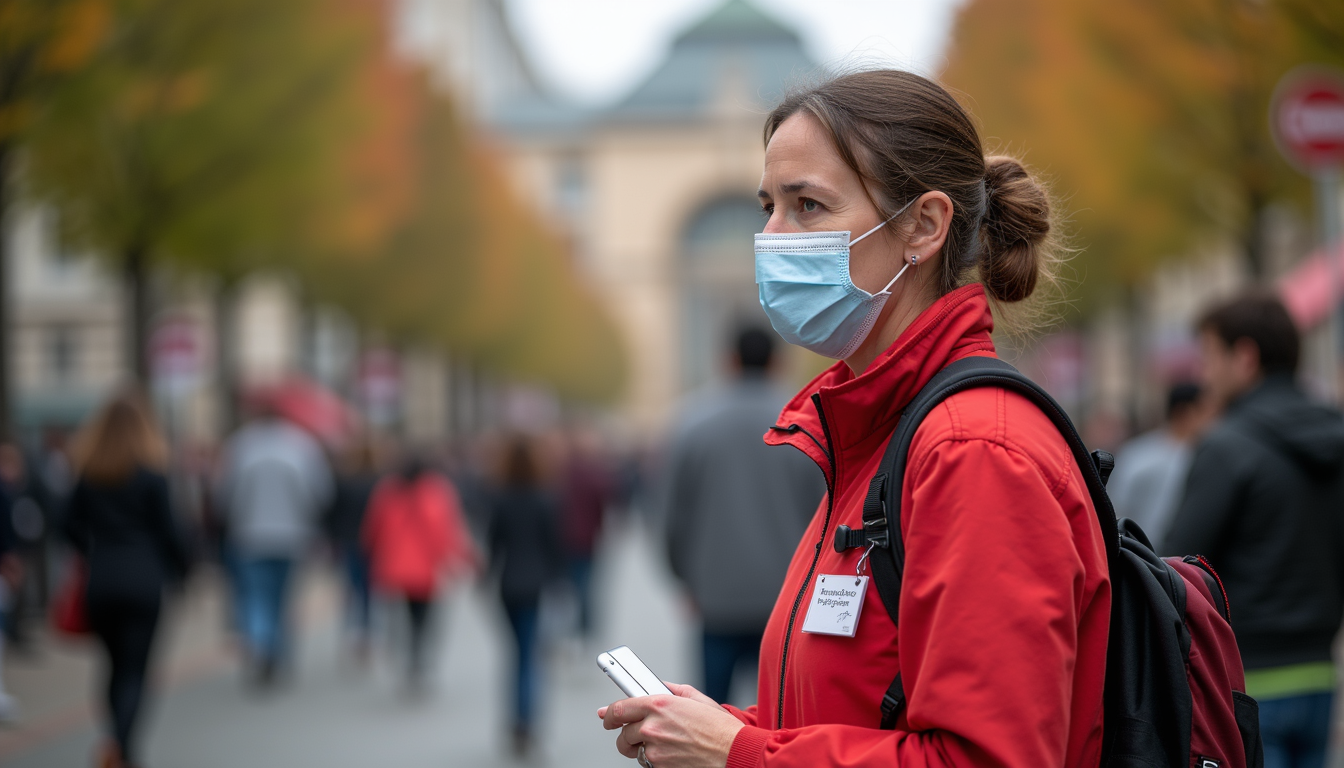 High-angle view of a community event promoting Crohn's disease awareness
