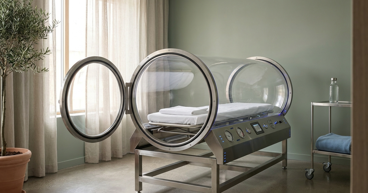 Hyperbaric oxygen therapy chamber used for Crohn's disease treatment