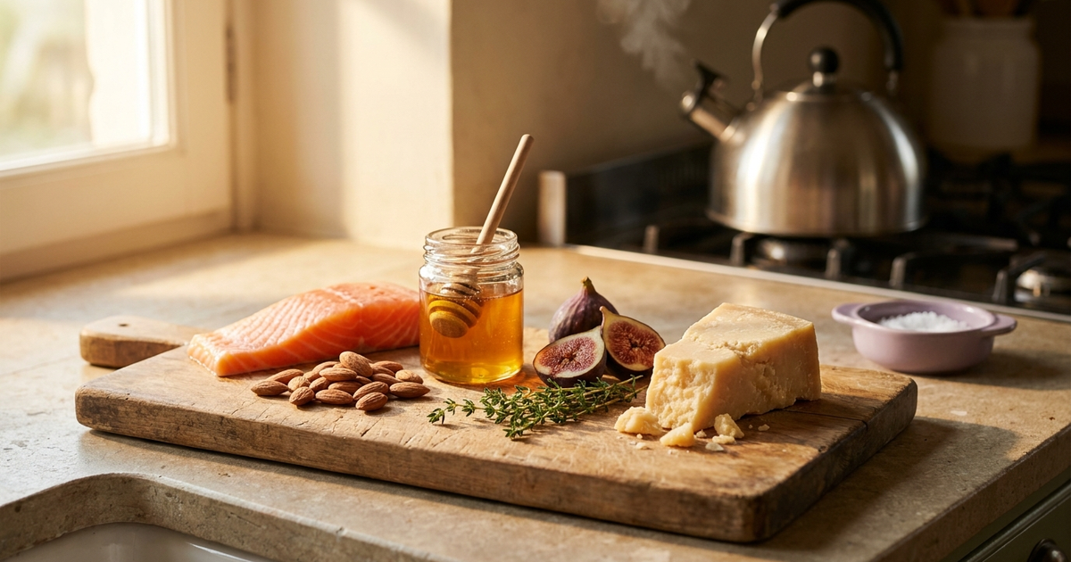 Fresh whole foods representing the specific carbohydrate diet for Crohn's disease